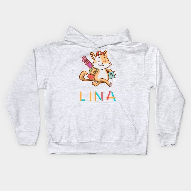 Enrollment Cat Lina Kids Hoodie by DePit DeSign